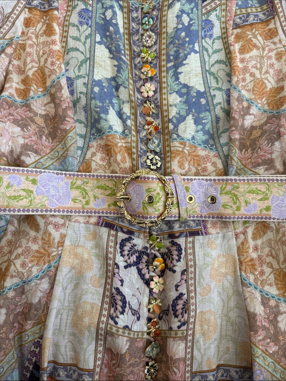 Zimmermann Pastel Patchwork Floral Mini Dress - Picture 3 of 8